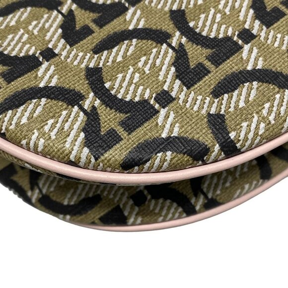 Auth Salvatore Ferragamo Gancini 21H986 Beige Red Multi PVC Leather - Picture 4 of 16